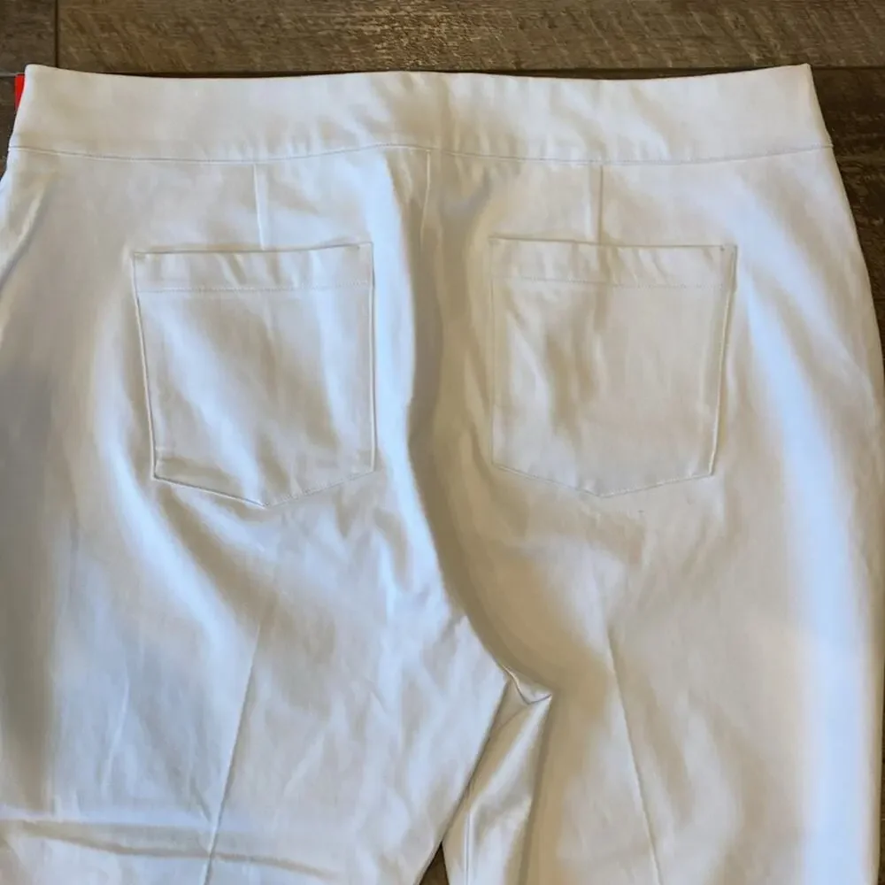 NWT SPANX Silver Lining Slim Straight Pull On Pant Classic White Size 2X
